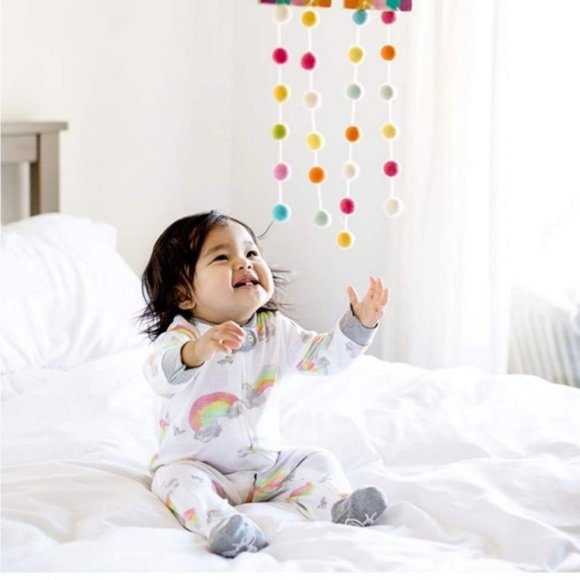 Burt's Bees Baby | "Over the Rainbow" Zipper Footie Pajamas | Size 3-6 Months - Picture 1 of 7